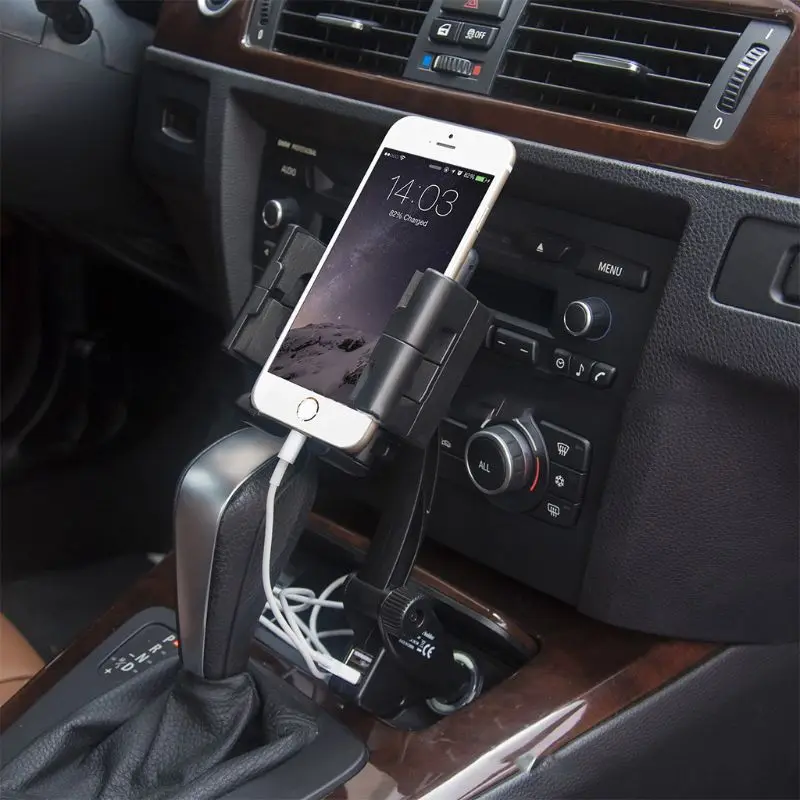Двойной usb порт автомобильного прикуривателя зарядки держатель для сотового телефона gps B36B