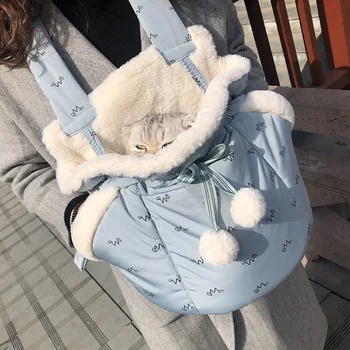 

New autumn and winter pets out portable backpack chest bag cat pet bag warm chest bag cat carrier backpack cat bag