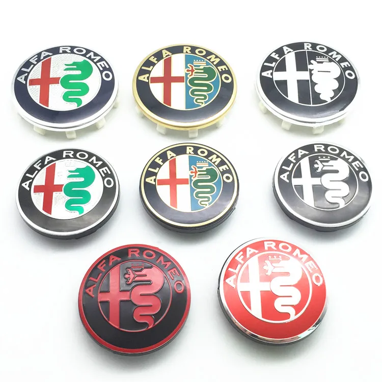 Uds 50mm 56mm 60mm nuevo Color de tapas de cubo de rueda accesorios de estilo de coche para Alfa Romeo borde tapas de cubierta logotipo insignia emblema