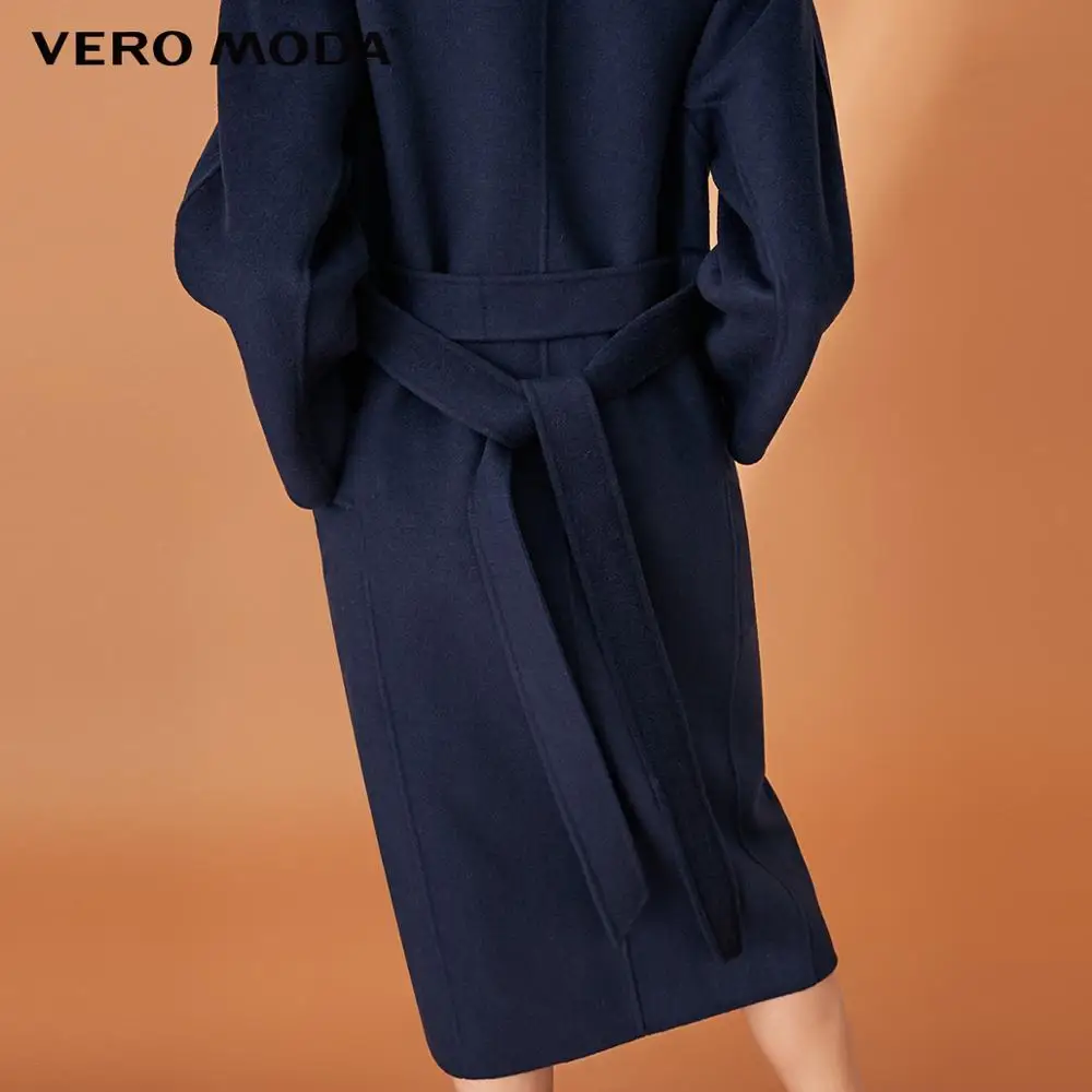 Vero Moda женское о-образное длинное тяжелое шерстяное пальто с боковым карманом | 318327535