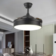 42 дюймов светодиодный бесшумный потолочный вентилятор с дистанционным управлением, современный Невидимый акриловый светильник в виде листьев, освещение для ресторана, декоративные лампы с затемнением