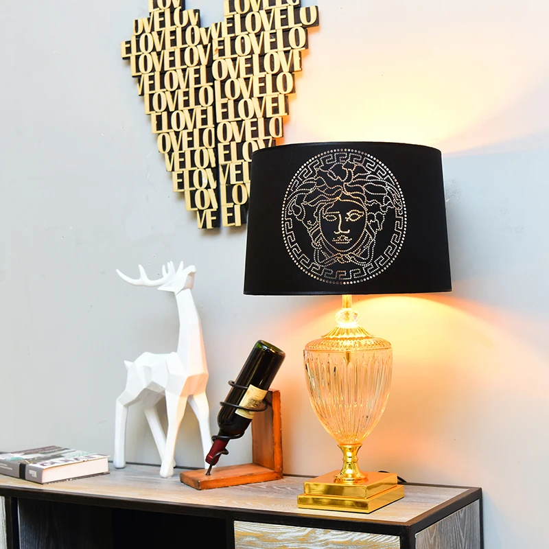 

Postmodern Lustre Champagne Crystal Table Lamp Luxury Simple Luminaire Living Room Study Reading Bedside Bedroom Led Desk Lamp