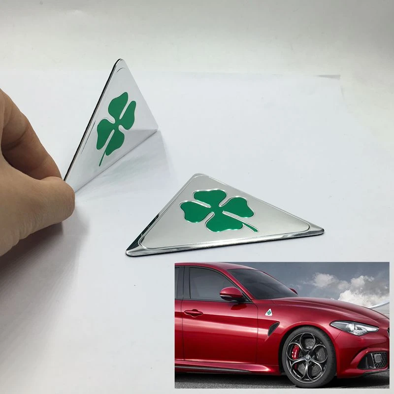 アルファロメオ四葉グリーンデルタ車のサイドフェンダーエンブレム4c用147 156 166 159ジュリエッタgiuliaスパイダーgt 車のステッカー Aliexpress