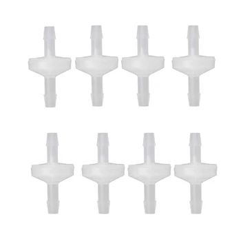 

8 Pcs 1/4Inch Check Valve 6mm PVDF One Way Valve Inline Check Valve Non Return Check Valve for Fuel Gas Liquid Air