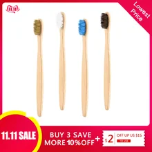 Прямая поставка 4/1 шт. зубная щетка из натурального бамбука для взрослых Зубная щётка экологически чистые бамбуковые ручки зубные щетки с мягкой щетиной для жениха Зубная щётка