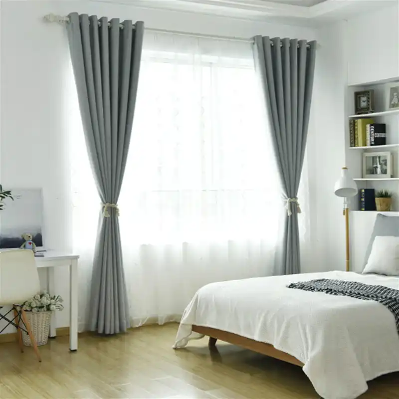 Cortinas Modernas De Color Gris Para Sala De Estar Cortinas Opacas Gruesas Para Dormitorio Sombreado Alto Para Cocina 70 90 Cortinas Aliexpress