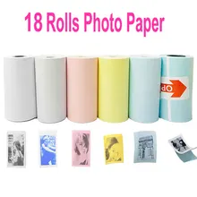 18 Рулонов цветная белая термобумага этикетка бумажный стикер бумага для PeriPage бумаги ANG фотопринтер мини-принтер для фотографий