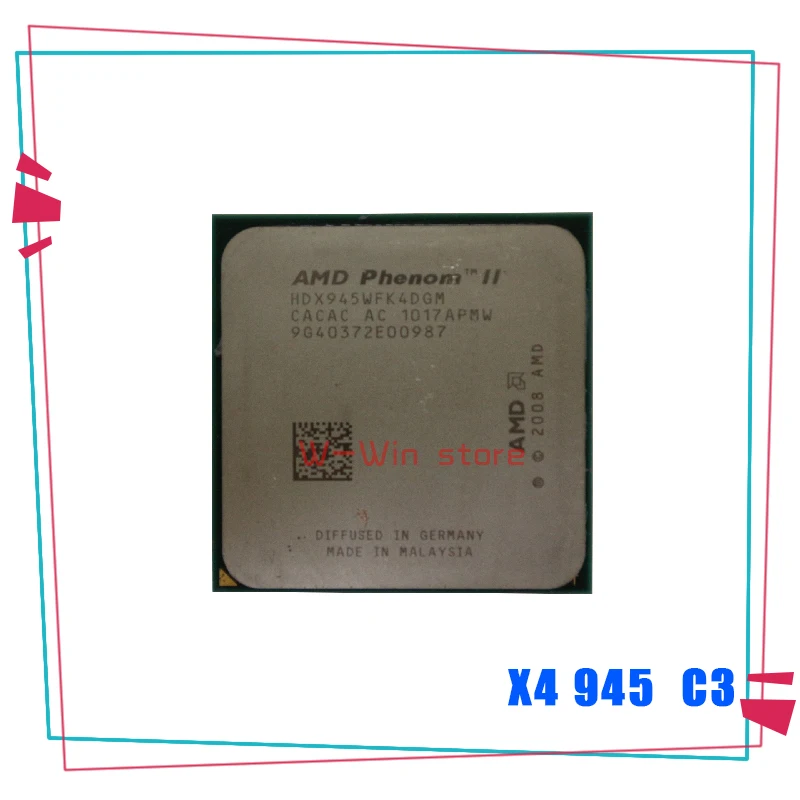 AMD Phenom II X4 945 Deneb 3 GHz Quad-Core CPU Processor HDX945WFK4DGM Socket AM3 95W