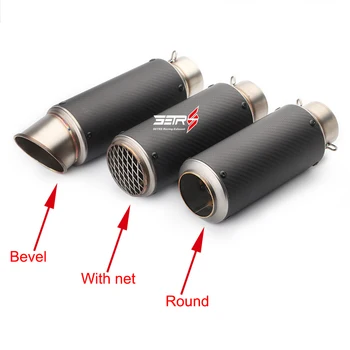 

51/60mm Universal Motorcycle Short Exhaust Muffler Silencer Carbon Fiber Exhaust Pipe With DB Killer