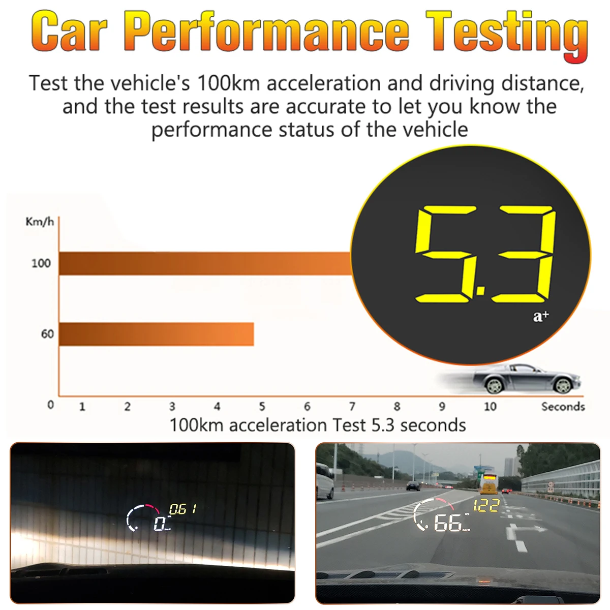 HD TFT Автомобильный Hud OBD ЖК-дисплей головой вверх Дисплей OBD2 Спидометр Тахометр бортовой превышение скорости Предупреждение сигнализации Системы
