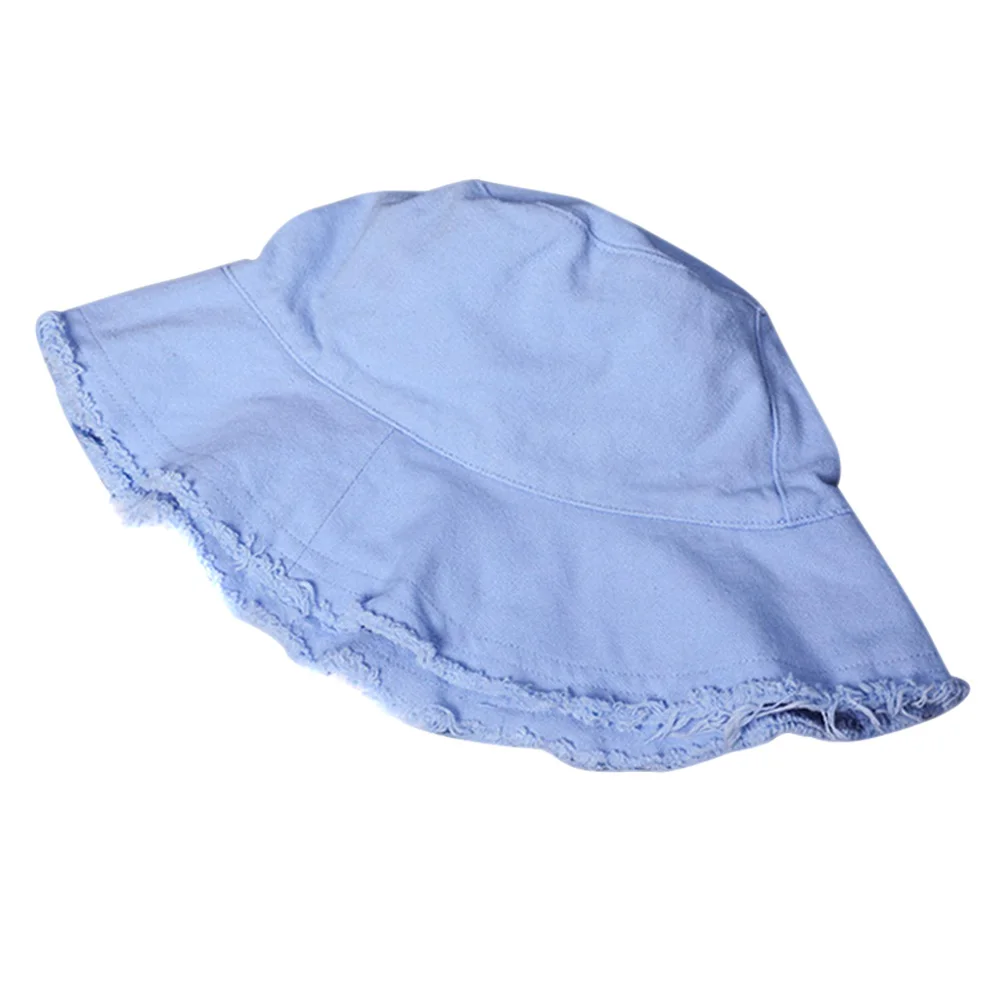 Light Blue Newly Women Sun Hat Wide Brim Bucket Cap Breathable for Summer Beach Outdoor BFE88 - Цвет: Light Blue