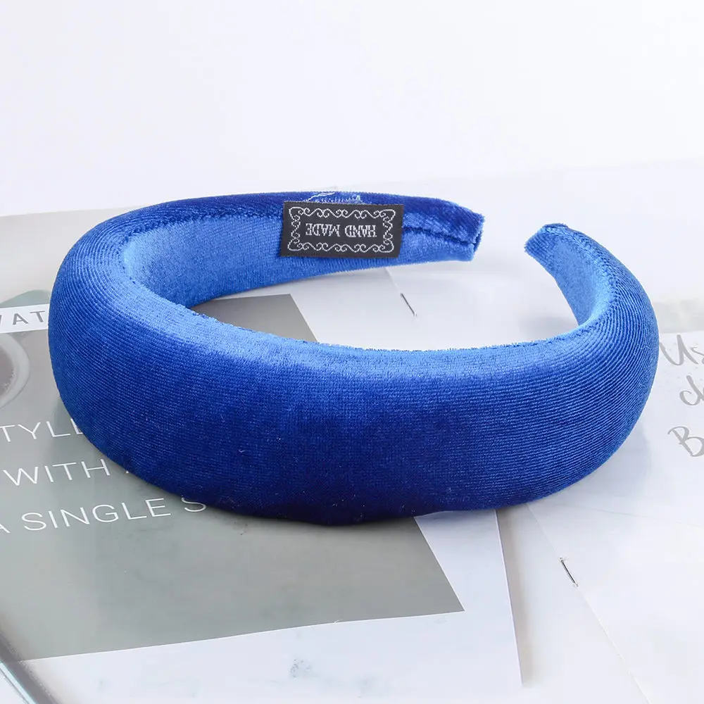 H0581 AWAYTR бархат 4 CM мягкий резинка эластичная повязка на голову для девочек широкие Пластик модные головной убор лента для волос кольца Для женщин аксессуары для волос - Цвет: H0581