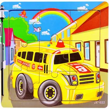 

Cartoon Wooden 9 Pieces Education Learning Set of Toys(9Pcs) Jigsaw Puzzle Toys 2-7 years old for 0.08KG Kids