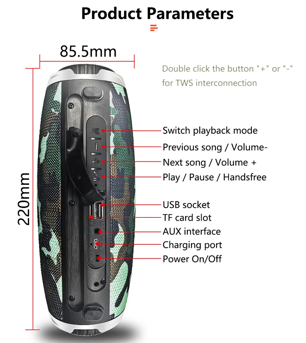 Стерео Мощный Bluetooth динамик беспроводной портативный динамик fm-радио TF USB MP3 музыкальный центр Bluetooth Колонка для телефона компьютера