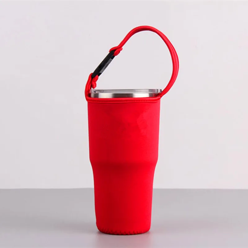 red sleeve Защита от проливов крышка закупорка бутылок крышка рукава ручки держатель кружки сумка для 30 rtic кружка Yeti чашка для воды - Цвет: red sleeve