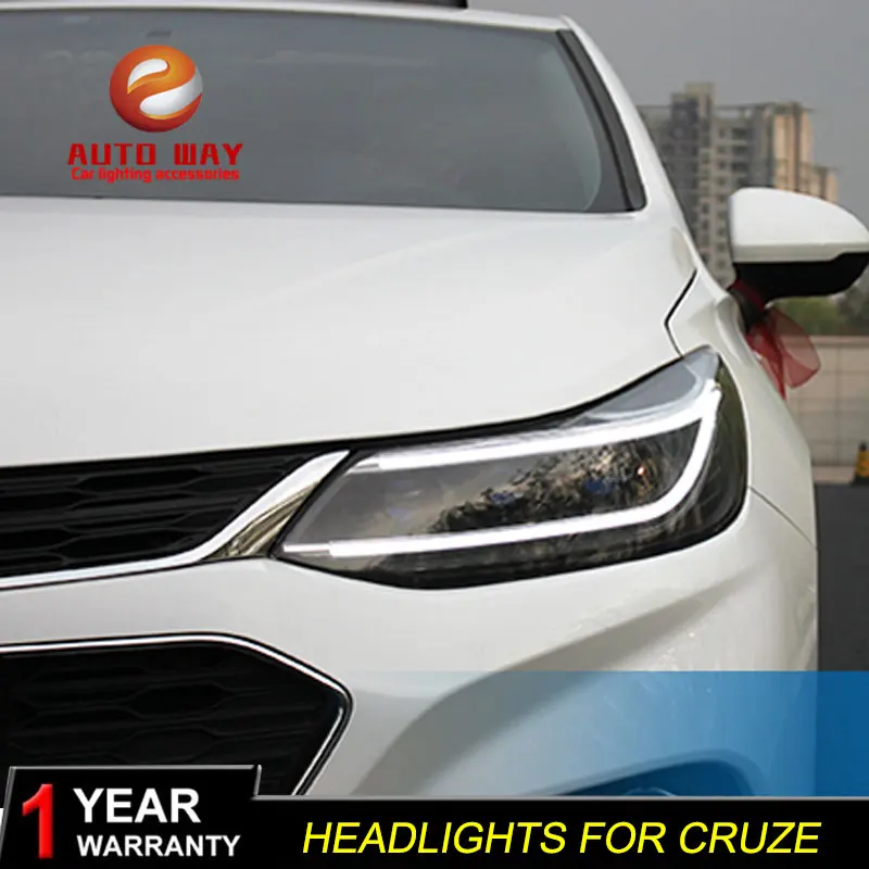 Автомобильный Стайлинг чехол для фар Chevrolet Cruze фары 2018 светодиодные ангельские