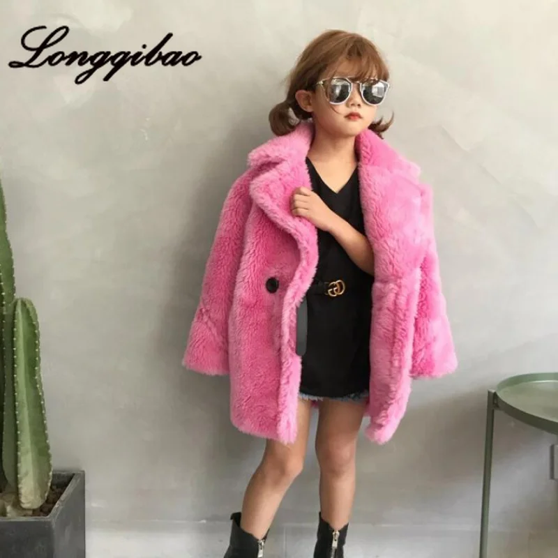 

Autumn and Winter Stars with The Same Paragraph Children's Fur Coat Thickening Girls Imitation Shearing Fur One Plush Coat