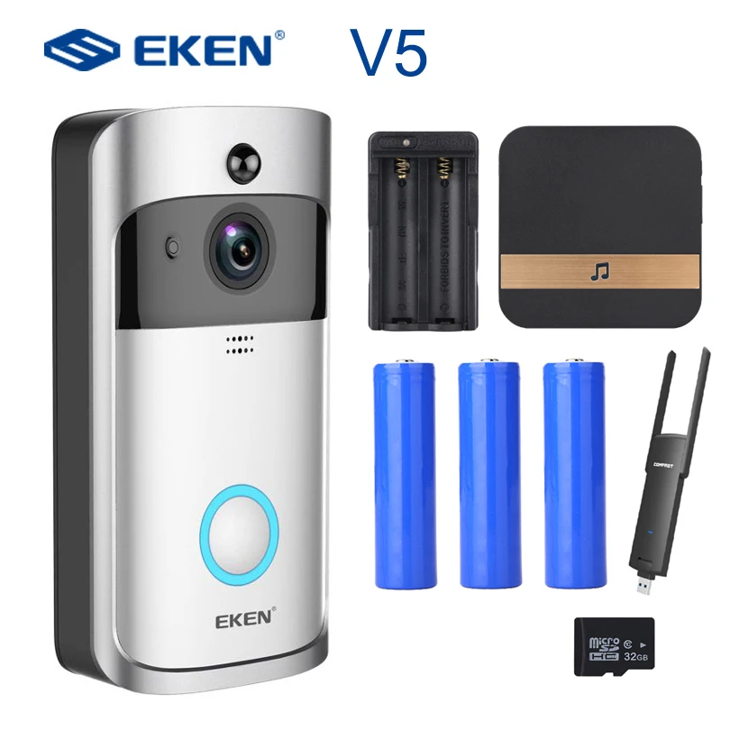 EKEN V5 Smart WiFi Video Doorbell Camera Visual with Chime