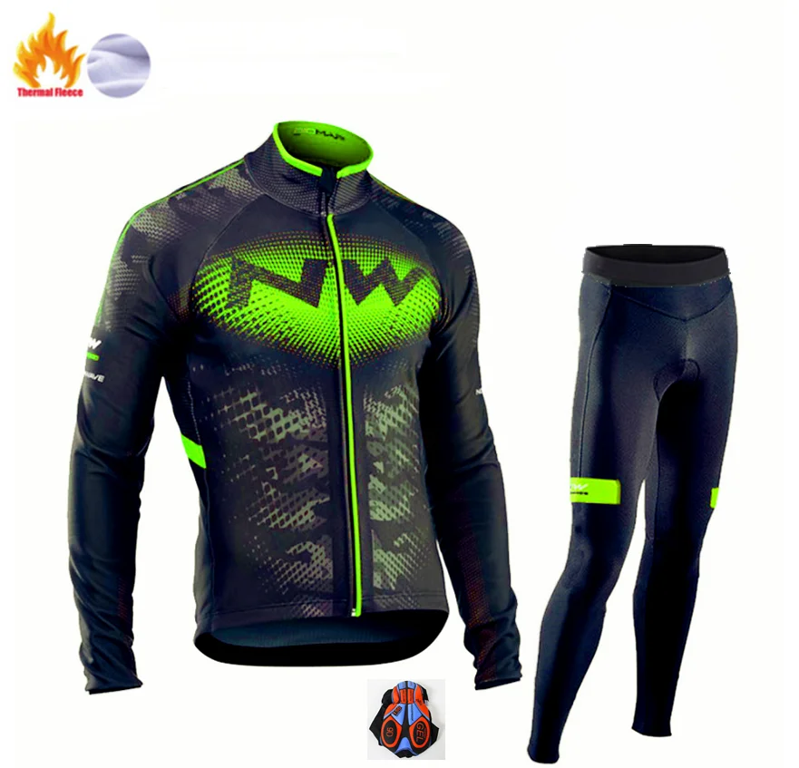Fleece long sleeve NW Зима Джерси с длинным рукавом пушистый хлопок Джерси флис набор Майо Зима Джерси теплый - Цвет: Fleece long sleeve