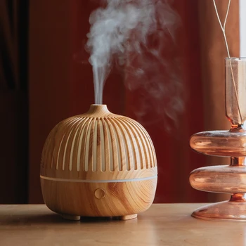 

180ml USB Electric Aroma Air Diffuser Wood Grain Ultrasonic Air Humidifier Cool Mist Maker With Colors Lights For Home Fragrance