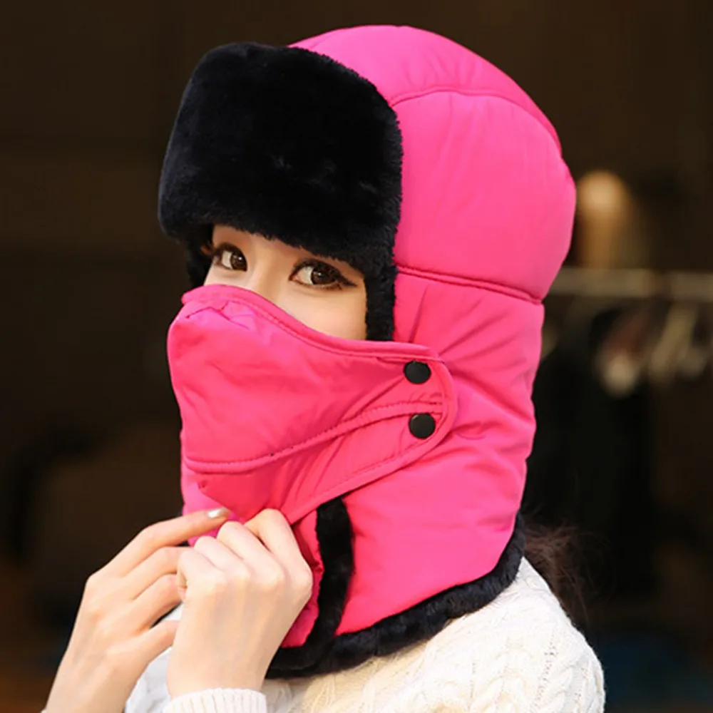 Thicken Winter Thermal Full Face Cycling Bomber Hats
