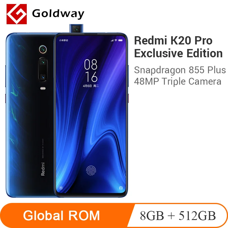 Смартфон Xiaomi Redmi K20 Pro, 8 ГБ, 512 ГБ, эксклюзивный выпуск, Восьмиядерный процессор Snapdragon 855 plus, 4000 мАч, 48мп, тройная камера 6,39 дюйма