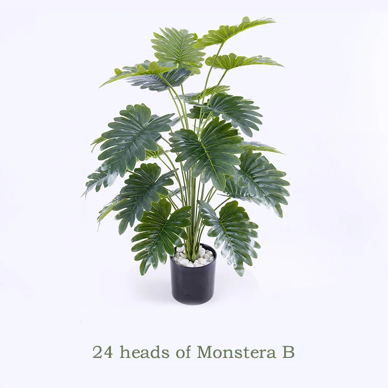 75 см 24 головы Monstera большое искусственное дерево тропическая Пальма зеленые растения пластиковые листья поддельные листья черепахи для домашнего декора Вечерние