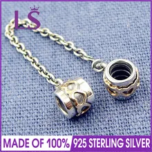 LS, высокое качество, Настоящее серебро 925 пробы, сердечко, безопасная цепочка, подходит для оригинального браслета, очаровательные браслеты, Encantos.100%, хорошее изготовление ювелирных изделий