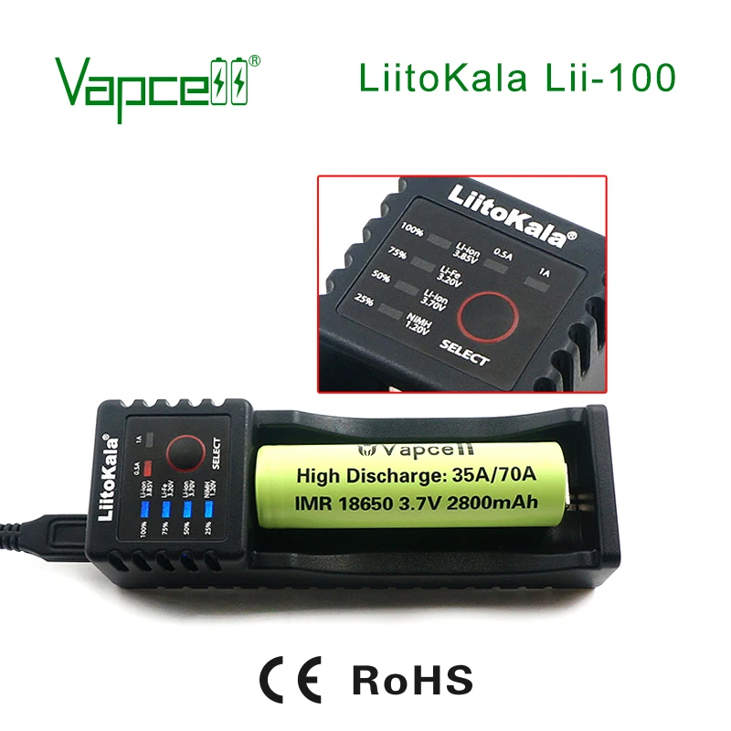 Vapcell зарядное устройство Liitokala Lii-100