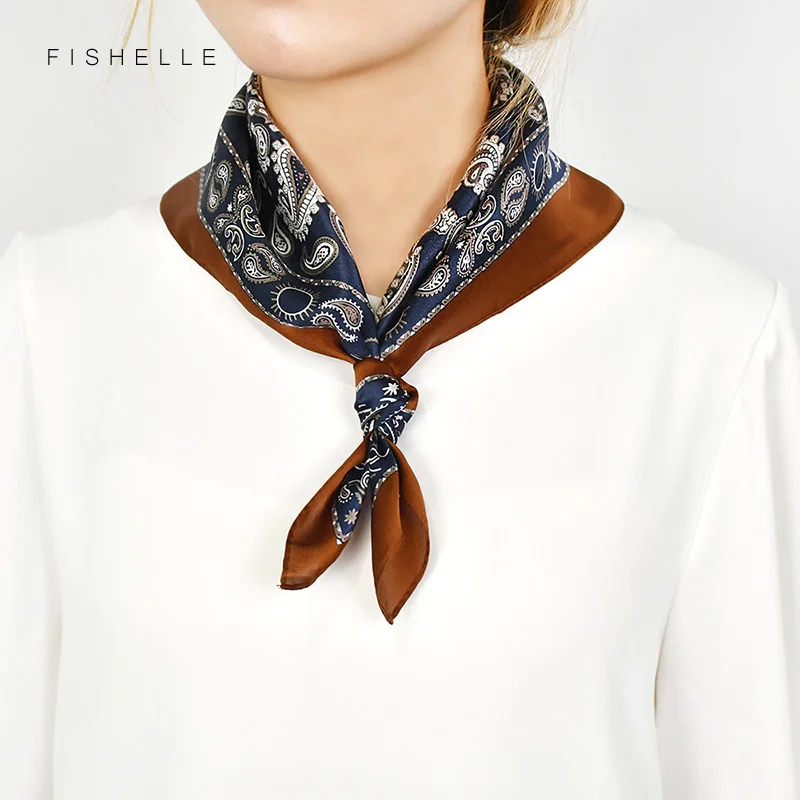 Foulard in seta stampata lilla e blu, scatola di seta coordinata inclusa 417455-1