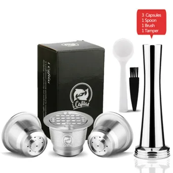 

Coffee Capsules Kit For Nespresso Refill Home Brewing Cafe Spoon Brushes Pods Reusable coffee capsule