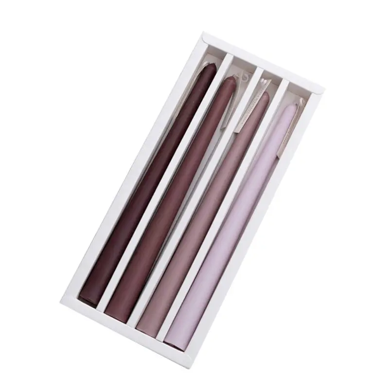L New 4 Pcs/Set Long Lasting Candle Smokeless Dinner Table Long Candles Wax Multicolor - Цвет: L