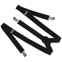 Леди женщина регулируемый металлический зажим Эластичные подтяжки-черный