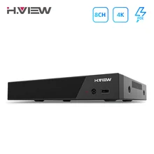 H. view 4k 8ch poe nvr cctv sistema de segurança h.265 vídeo gravador de áudio 8mp vigilância de rede para câmera ip poe onvif