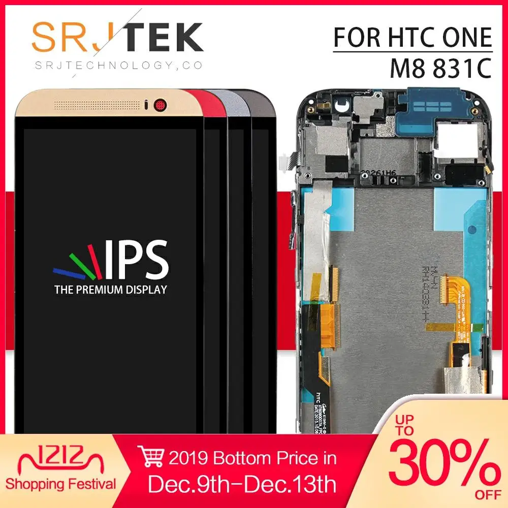 Srjtek экран для htc M8 One lcd 831c сенсорный дигитайзер Сенсорное стекло в сборе с рамкой 5
