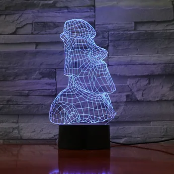 

3D Lamp Easter island stone Moai