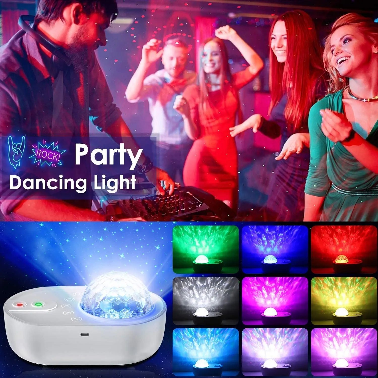 Star Projector Galaxy Night Light Romantic Projection with Remote Control Bluetooth Speaker and White Noises for Kind Bedroom