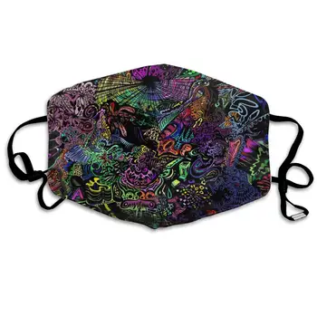 

Pattern Colorful Print Anti Dust Half Face Mouth Mask, Unisex Cotton Warm Fashion Adjustable Washable Mask