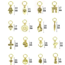 10 шт./упак. золото 14 стилей талисманы diy волос оплетка dread дредлок бусины зажимы манжеты кольца ювелирные изделия дредлок аксессуары для волос