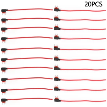 

Areyourshop Mini Fuse 20PCS 10A ATC ATO Conventional Mini blade fuse 16AUG WIRE Fuse Holder Box