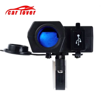 

Dual USB Car Charger Motorcycle Plug 2 USB Adaptor + 12V/24V Cigarette Lighter Socket LED + Digital Voltmeter 3.1A/ 4.2A Charger