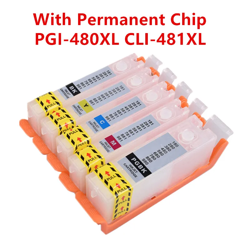 

Empty refill ink cartridge PGI-480 PGI480 PGI-480XL cli 481 XL refillable For canon TS704 TS6140 TS6240 TS6340 TR7540 TR8540
