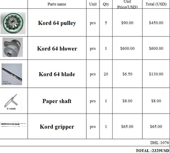 

printing kord64 spare parts in sale