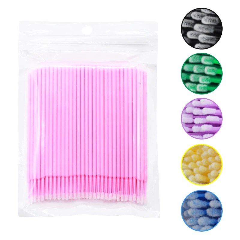 100pcs/set jednorázové pestrý bavlna výtěry řasa kartáče úklid tampon prodloužení kosmetický nářadí pro provést nahoře tyčinka řasa