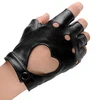 Gants synthétiques courts en cuir | 1 paire, Punk pour femmes, gants demi-doigt sans doigts, mode Lady beaux gants noirs ► Photo 2/6