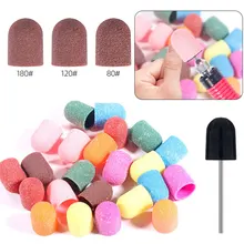 

10pcs Sanding Bands Block Cap Nail Sanding Caps Professional Pedicure Foot Care Tool Nail Buffing Electric Nail Drill Bits