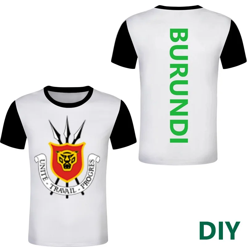 Burundi Free Custom Men Sport Burundai tshirts DIY Emblem Tee Shirts Customize BI Country Name Number Logo French T shirt | Мужская