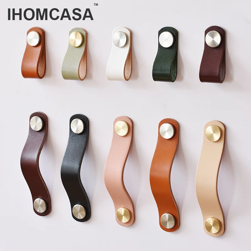 Мебельные ручки IHOMCASA в современном стиле для ящиков шкафов кожаные гардероба
