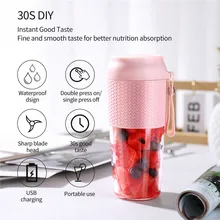 Mélangeur Rechargeable avec USB 3 lames, presse-agrumes, tasse, jus, agrumes, citron, légumes, fruits, Smoothie, batterie, 300ML