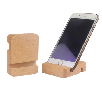 

2 Pcs Wooden Mobile Phone Tablet Stand Holder Dual Slot Portable for Home Office B99